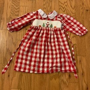 Smockingbird Christmas Santa dress 3T